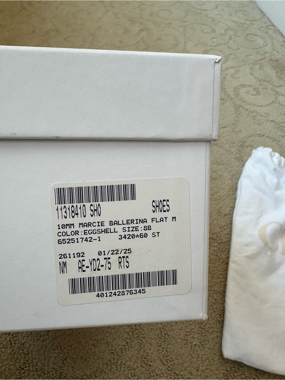 Chloe Marcie Ballet Flat 8 B Eggshell - Picture 9 of 9